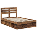 Bed Frame with Headboard Old Wood 120 x 200 cm Solid Pine Wood 3411437