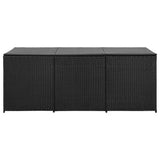 Storage Chest Black Polyethylene Rattan Large Garden Storage Box 46477