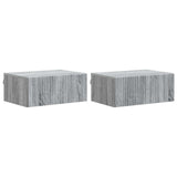 Wall-Mounted Bedside Cabinet 2 pcs Grey Sonoma Engineered Wood 898458