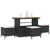 Garden Dining Set Black Poly Rattan 42007922