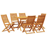 Garden Dining Set Folding 7 pcs Brown Solid Acacia Wood 3375711
