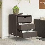 Garden Storage Cabinet Brown 55x59x80 cm Poly Rattan 365552