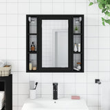 Bathroom Mirror Cabinet Black 60x16x60 cm Engineered Wood 842426
