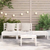 Garden Sofa 3-Seater White Solid Wood Pine 838034