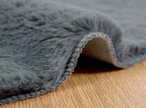Anti-Slip Faux Rabbit Fur Rug OLITE Anthracite 200 cm 42021781