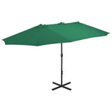Garden Parasol Green Polyester fabric, Aluminium pole Extra large 44867