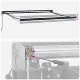 Retractable Awning Anthracite and White 3x2.5 m Fabric&Aluminium 3216138