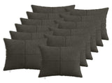 Cushion Cover 12 pcs ALMELO Anthracite 50 x 50 cm Corduroy 914913