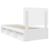 Bed Frame with Headboard White 75 x 190 cm Solid Pine Wood 3412551