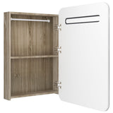 Bathroom Cabinet White and Oak MDF in melamine finish, glass Medium 326508