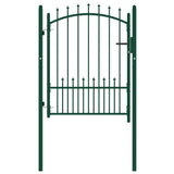 ZNTS Fence Gate with Spikes Steel 100x125 cm Green 146394