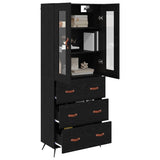 Highboard Cabinet with Shelf 2 pcs Black Oak Engineered Wood 3416071