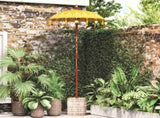 Parasol with Base Yellow 95 x 95 x 260 cm Cotton and Wood 3356915