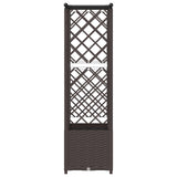 Raised Bed with Trellis and Roof Brown 124 x 40 x 138 cm PP 42032524