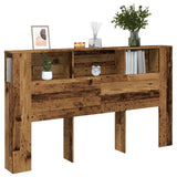Headboard Cabinet Old Wood 180x18.5x102.5 cm Engineered Wood 856884