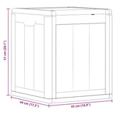 Garden Storage Box 90L Grey PP Wood Look 151233