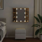 ZNTS Mirror Cabinet with LED Artisan Oak 70x16.5x60 cm 857004