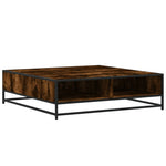 ZNTS Coffee Table Smoked Oak 100x100x30 cm Engineered Wood and Metal 848776