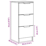 Sideboards 2 pcs Old Wood 30x30x70 cm Engineered Wood 856956