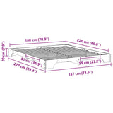 Bed Frame Brown 180 x 220 cm Solid Pine Wood 872926