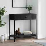 Console Table Black 75x34.5x75 cm Engineered Wood 834165