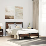 Metal Bed Frame without Mattress Brown Oak 120x200 cm 4007938