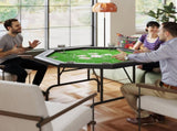 8 Player Folding Poker Table, Portable Octagon Blackjack Table with Cup Holders with Cup Holders, T3398P377380