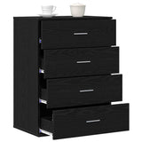 Sideboard with Drawer Black Oak 60 x 39 x 80 cm Engineered Wood 871436