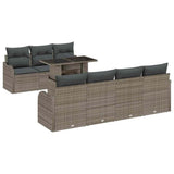 Garden Sofa Set with Cushion Manual 8 pcs Grey Poly rattan 3357142