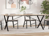 Dining Table Legs X-Frame 140x60x73 cm Steel 357911