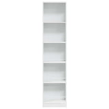 Bookcase High Gloss White 40x24x176 cm Engineered Wood 858305