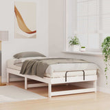 Bed Frame White 75 x 190 cm Solid Pine Wood 873155