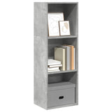 Bookcase Concrete Grey 40x30x114 cm Engineered Wood 857870