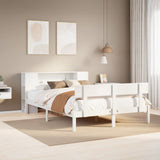 Bookcase Bed without Mattress White 140x190 cm Solid Wood Pine 3321771