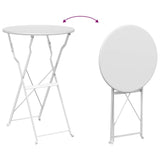 Folding Bistro Set 3 pcs White Steel 42002968