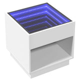 Bedside Table with Infinity LED White 50x50x50 cm 3284084