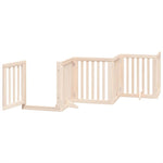 Dog Gate with Door Foldable 12 Panels 600 cm Poplar Wood 3155642