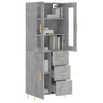 Highboard Concrete Grey 69.5x34x180 cm Engineered Wood 3198653