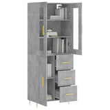 Highboard Concrete Grey 69.5x34x180 cm Engineered Wood 3198653
