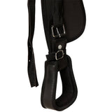 Western Saddle. Headstall&Breast Collar Real Leather 16" Black 91353