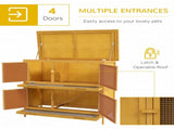 Double Decker Rabbit Hutch 2 Tier Guinea Pig House Pet Cage Outdoor with Sliding-out Tray, 97 x 44 x T3398P350040