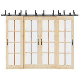 Sliding Door Hardware Kit 305 cm Steel Black 3295751