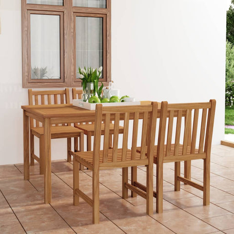 ZNTS 5 Piece Garden Dining Set Solid Teak Wood 3059933