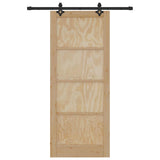 Sliding Door ORKDAL Brown 86 x 211 cm Solid Pine Wood 3333624