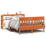 Bed Frame without Mattress Wax Brown 140x190 cm Solid Wood Pine 3306278