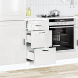 Kitchen Base Cabinet "Porto" High Gloss White Engineered Wood 854222