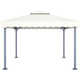 ZNTS Gazebo with LED String Lights 400x300 cm Cream Aluminium 3070351