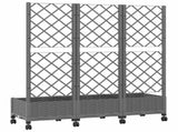 Garden Planter with Trellis&Wheels Light Grey PP 3423054