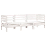 Garden Sofa White Solid pine wood 3-seater Modular Garden Sofa 838027