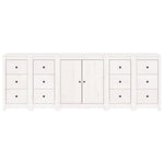 ZNTS Sideboard White 230x35x80 cm Solid Wood Pine 3114085